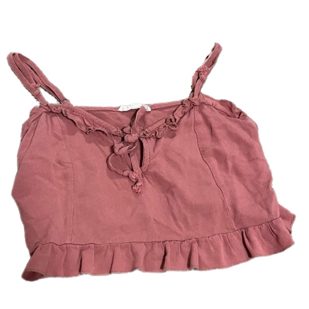 L.A. Hearts: PacSun blush pink crop top with ruffles.
